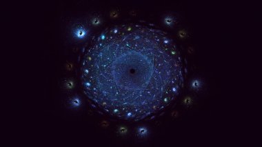 3B soyut yuvarlak ışık arkaplanı oluşturma