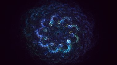 3B soyut renkli fraktal ışık arkaplanı oluşturma