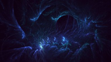 3B soyut renkli fraktal ışık arkaplanı oluşturma