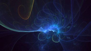 3B soyut renkli fraktal ışık arkaplanı oluşturma