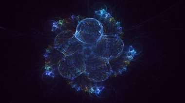 3B soyut renkli fraktal ışık arkaplanı oluşturma