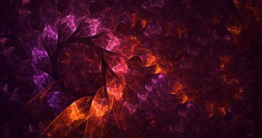 3B soyut renkli fraktal ışık arkaplanı oluşturma