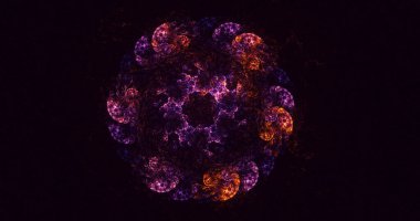 Soyut çok renkli fraktal ışık arkaplanı 3B görüntüleme