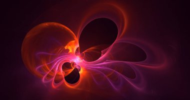 Soyut çok renkli fraktal ışık arkaplanı 3B görüntüleme