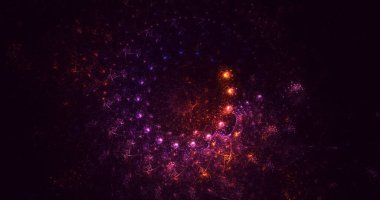 Soyut çok renkli fraktal ışık arkaplanı 3B görüntüleme