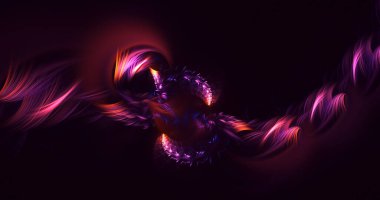 Soyut çok renkli fraktal ışık arkaplanı 3B görüntüleme