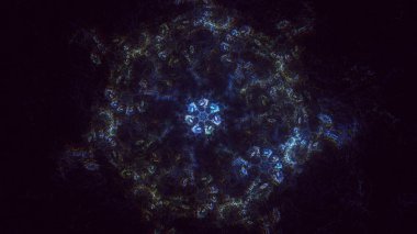 3B soyut renkli fraktal ışık arkaplanı oluşturma