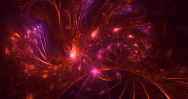 3B soyut renkli fraktal ışık arkaplanı oluşturma