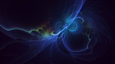 Soyut çok renkli fraktal ışık arkaplanı 3B görüntüleme