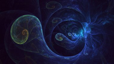 Soyut çok renkli fraktal ışık arkaplanı 3B görüntüleme