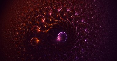 Soyut çok renkli fraktal ışık arkaplanı 3B görüntüleme