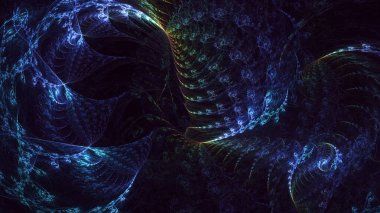 3B soyut renkli fraktal ışık arkaplanı oluşturma