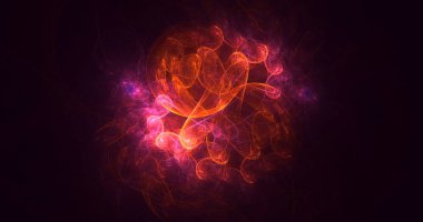 3B soyut renkli fraktal ışık arkaplanı oluşturma