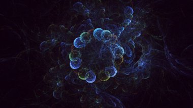 Soyut çok renkli fraktal ışık arkaplanı 3B görüntüleme