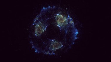 Soyut çok renkli fraktal ışık arkaplanı 3B görüntüleme