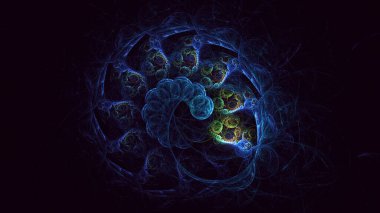 3B soyut renkli fraktal ışık arkaplanı oluşturma