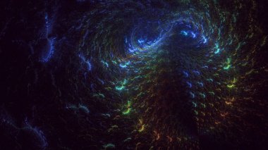 3B soyut renkli fraktal ışık arkaplanı oluşturma