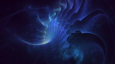 3B soyut renkli fraktal ışık arkaplanı oluşturma