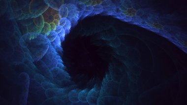 3B soyut renkli fraktal ışık arkaplanı oluşturma