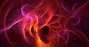 3B soyut renkli fraktal ışık arkaplanı oluşturma