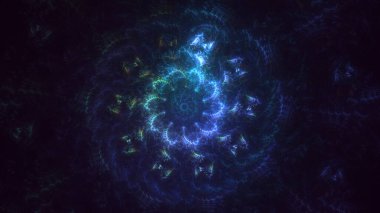 3B soyut renkli fraktal ışık arkaplanı oluşturma