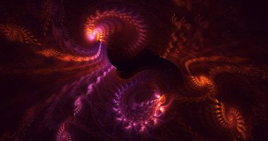 3B soyut renkli fraktal ışık arkaplanı oluşturma