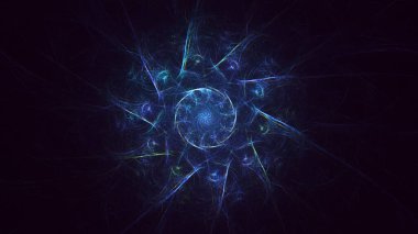 Soyut çok renkli fraktal ışık arkaplanı 3B görüntüleme