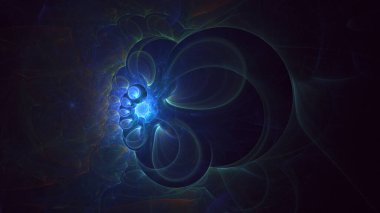 Soyut çok renkli fraktal ışık arkaplanı 3B görüntüleme