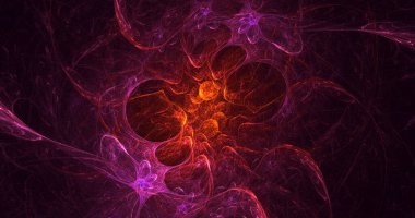 Soyut çok renkli fraktal ışık arkaplanı 3B görüntüleme