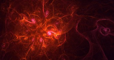 Soyut çok renkli fraktal ışık arkaplanı 3B görüntüleme