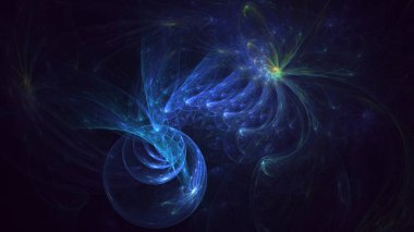 3D görüntüleme soyut mavi teknoloji fraktal arkaplan