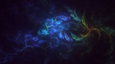 3D görüntüleme soyut mavi teknoloji fraktal arkaplan