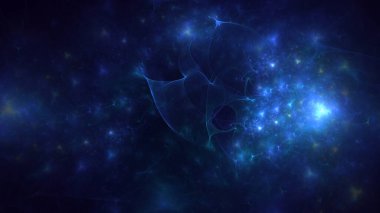3D görüntüleme soyut mavi teknoloji fraktal arkaplan