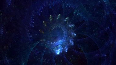 3D görüntüleme soyut mavi teknoloji fraktal arkaplan