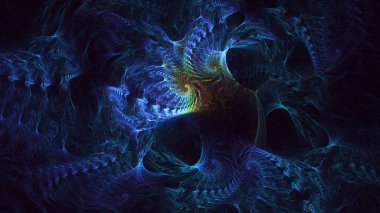 Soyut çok renkli fraktal ışık arkaplanı 3B görüntüleme