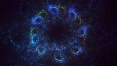 3B soyut renkli fraktal ışık arkaplanı oluşturma