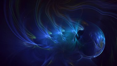 3B soyut renkli fraktal ışık arkaplanı oluşturma