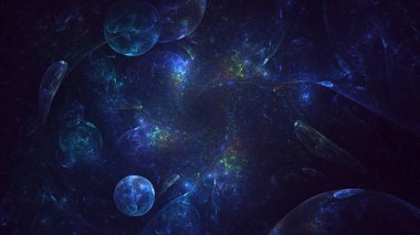 3B soyut renkli fraktal ışık arkaplanı oluşturma