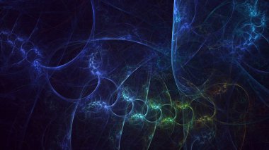 3B soyut renkli fraktal ışık arkaplanı oluşturma