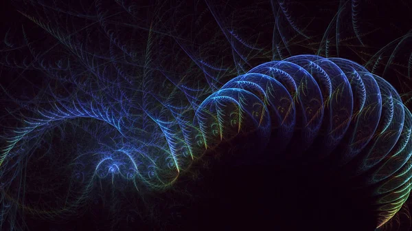 Soyut Mavi Fraktal Işık Arkaplanı Boyutlu Oluşturuluyor — Stok fotoğraf