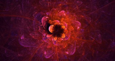 3B soyut renkli fraktal ışık arkaplanı oluşturma