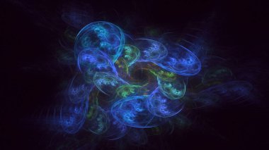 Soyut çok renkli fraktal ışık arkaplanı 3B görüntüleme