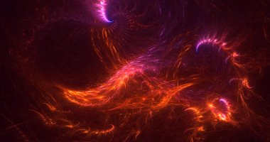 3D görüntüleme teknolojisi soyut fraktal arkaplan