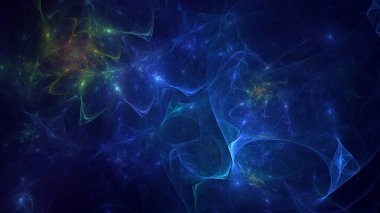 3B soyut renkli fraktal ışık arkaplanı oluşturma