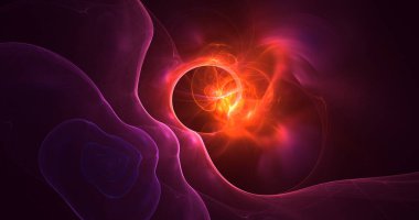 3B soyut renkli fraktal ışık arkaplanı oluşturma