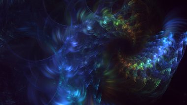 Soyut çok renkli fraktal ışık arkaplanı 3B görüntüleme