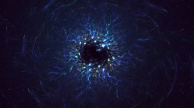 Soyut çok renkli fraktal ışık arkaplanı 3B görüntüleme