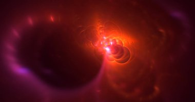 Soyut çok renkli fraktal ışık arkaplanı 3B görüntüleme