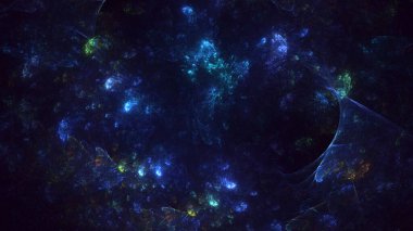 Soyut çok renkli fraktal ışık arkaplanı 3B görüntüleme