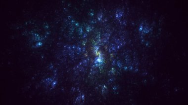 3B soyut renkli fraktal ışık arkaplanı oluşturma